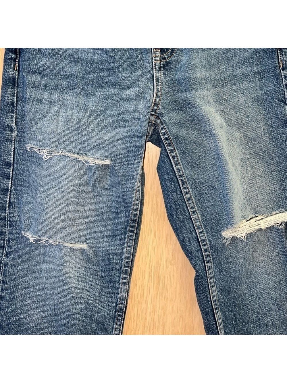 Topshop Straight Distressed Medium Wash Jeans Size 26 - Picture 2 of 5